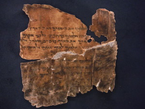 Dead sea scrolls Genesis fragment facsimile. Photo copyright Sara J. Bruegel, October 2014