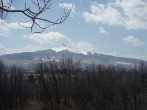 Lone Cone Mountain near Naturita, Colorado. Photo copyright Sara J. Bruegel, April 2015