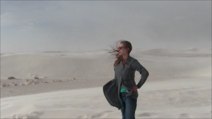 The author on top of a sand dune. Photo coyright Sara J. Bruegel, 2016