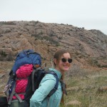 The author with her backpack. Photo copyright Sara J. Brueggel, 2016