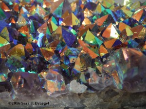 Rainbow amethyst geode section.  Photo copyright Sara J. Bruegel, 2016